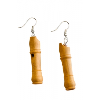 Flûte à bec miniature (boucles d’oreilles)