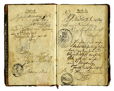 Travelbook from Johan Andreas Mollenhauer 1822