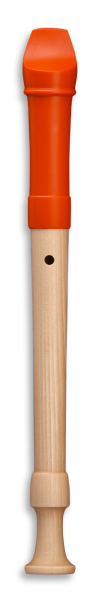 Fipple »Digi« soprano c", orange, plastic/maple, german double holes