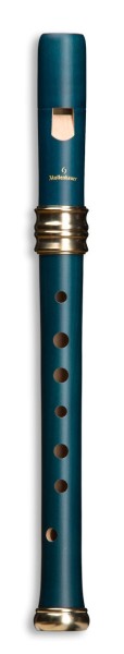 Adri´s Traumflöte Sopran c'', Birnbaum blau, barocke Griffweise mit Einzelloch (B-Ware)