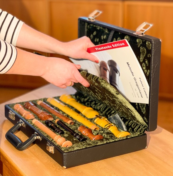 Etui für Sopranino, Sopran-, Alt-, und Tenorblockflöte (Kunstleder)