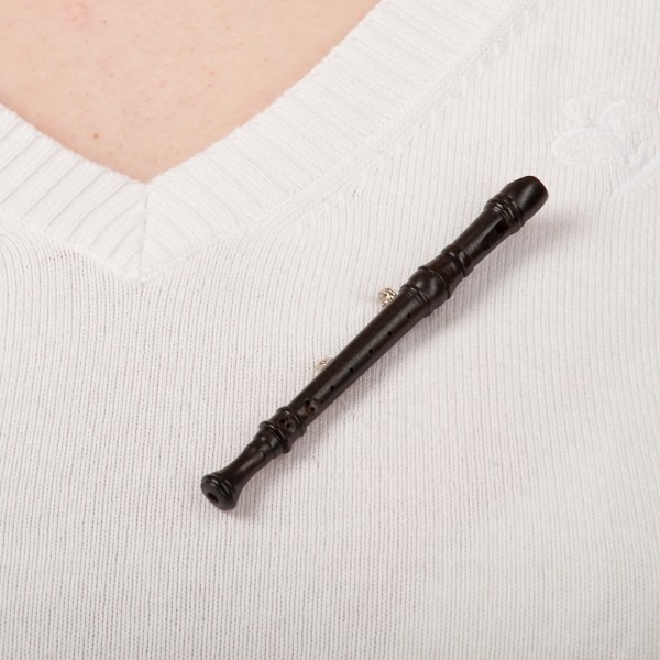 Miniature recorder (brooch) grenadilla