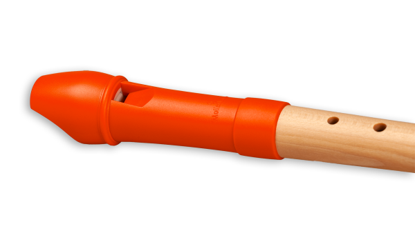 Fipple »Digi« soprano c", orange, plastic/maple german single holes