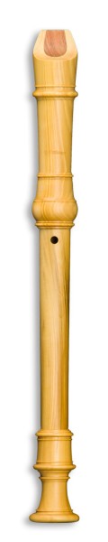 DENNER Sopran in c'', Europ. Buchsbaum, 3-teilig, barocke Griffweise mit Doppelloch
