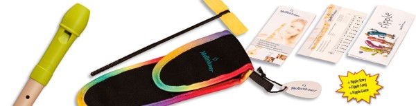 Fipple »Lere« Sopran c", apfelgrün, Kunststoff/Ahorn, deutsche Griffweise