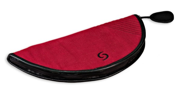Stofftasche, braun, mit Ledereinfassung für Tenorblockflöte