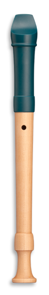 Fipple »Dege« Sopran in c", seeblau, Kunststoff/Ahorn, barocke Griffweise mit Doppelloch
