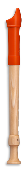 Fipple »Digi« soprano c", orange, plastic/maple, german double holes