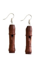 Miniature recorder (earrings) rosewood/palisander