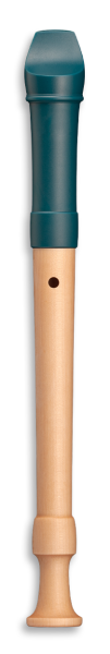 Fipple »Dege« Sopran c", seeblau, Kunststoff/Ahorn, deutsche Griffweise mit Doppelloch