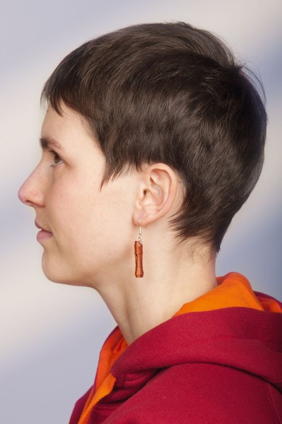 Miniature recorder (earrings) rosewood/palisander