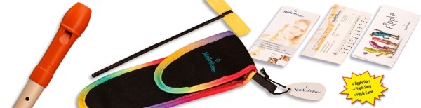 Fipple »Digi« Penta 7-tone, orange, plastic/maple, pentatonic fingering