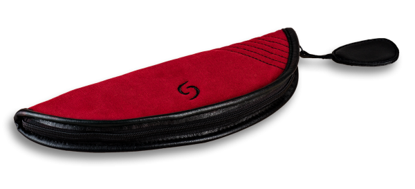 Stofftasche mit Ledereinfassung für dreiteilige Sopranblockflöte