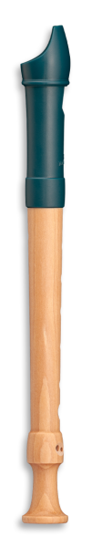 Fipple »Dege« Sopran in c", seeblau, Kunststoff/Ahorn, barocke Griffweise mit Doppelloch