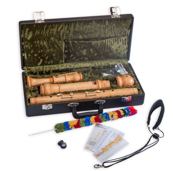 Denner Bass f, Kirschbaum, barocke Griffwseise mit Doppelloch mit 4 Klappen (B-Ware)