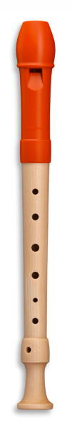 Fipple »Digi« soprano c", orange, plastic/maple german single holes