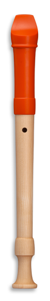 Fipple »Digi« soprano c", orange, plastic/maple german single holes