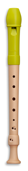 Fipple »Lere« Soprano c", apple green, plastic/maple, german double holes