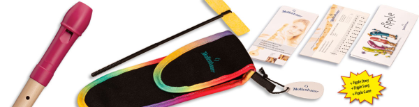 Fipple »Tere« Soprano c", berry, plastic/maple, german double holes