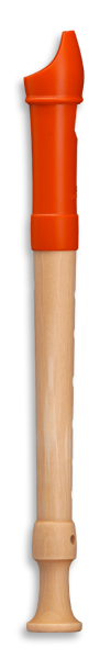 Fipple »Digi« soprano c", orange, plastic/maple german single holes
