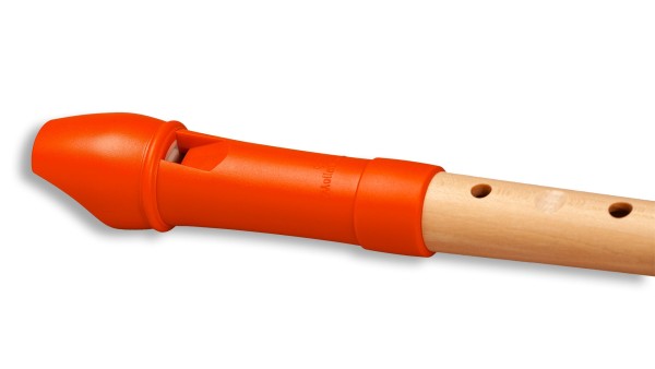 Fipple »Digi« Penta 7-tone, orange, plastic/maple, pentatonic fingering
